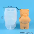 Moule en silicone pour bougie ours cœur avec dimensions de 10 cm de haut et 5,7 cm - Ours Cœur Debout (60-1231)
