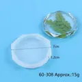 Translucent faceted round silicone mold for DIY resin coasters with 7cm diameter - Small Diamond Round Style (60-308) / S