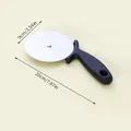 Durable stainless steel pizza cutter wheel with black ergonomic handle and size markings - Rolling Wheel Style (76120) / Black