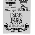 DIY hollow graffiti stencil with Paris Eiffel Tower and vintage crown designs - Vintage Paris Building Style (56086)