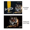 DIY tiger animal scratch art card set with decorative envelope and inner page - Tiger / 40.5 x 28.5 cm