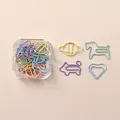 12-delige set creatieve metalen paperclips in dier- en hartvormen met een opbergdoosje - Gemengde Stijl A / 15 Stuks Verpakking / Gemengde Kleuren