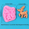 Detailansicht der Rentier-Silikonform mit Maßen und Dicke für DIY-Weihnachtsbasteln. - Weihnachtsrentier Form (50-3542-A)