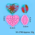 Molde de silicona atrapasueños corazón y pluma para fondant DIY - Atrapasueños de Plumas (50-2798) / Rosa