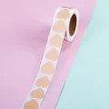 Dekorative pfirsichfarbene herzförmige Aufkleberrolle für Geschenkverpackungen und Markierung - Herz - Hellgelb / 500 Blatt/Rolle