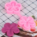 Professional pink flower-shaped double-sided silicone fondant mold for cake decorating - Plum Petal Linked Double Sided Mold (50-1544) / Pink