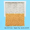 Macro detail showing the intricate wavy ruffle texture of the silicone cake decorating mold - Wave Pleat Fish Scale Texture (50-2179-B) / 50-2179-B / Gray