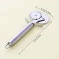 Professional dual-wheel stainless steel pastry cutter with fluted and straight edges - Double Head Stainless Steel Style (04036)