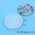 Round geometric silicone mold for DIY resin coasters and table decorations - Large Diamond Round Style (60-309) / L