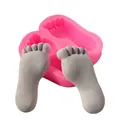 Detailed view of pink silicone foot mold with grey fondant feet samples - Baby Feet / Pink