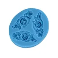 Blue rose flower silicone fondant mold for professional DIY baking and soap making - Rose Triple Mold (50-45-E)