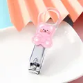 Cute pink bear decorative nail clipper with transparent protective cover for daily home use - Pink Bear Style