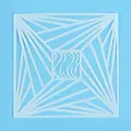 Pochoir géométrique pour la décoration de gâteaux et la peinture artistique. - Style Géométrique à Ondulations de Lignes Radiales (81043) / 13x13cm