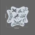 Reusable face painting stencil with unicorn and floral patterns, size 12.6x12.9cm - Pegasus