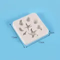 Marine life silicone mold featuring starfish and seashells, 7.5x7.5x1cm dimensions - 7-Hole Ocean Series (50-2405) / Gray