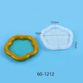 Macro view showing dimensions of flower-shaped silicone mold for DIY resin storage tray - Plum Blossom Shape (60-1212)