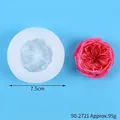 3D rose flower silicone mold for candle and soap making with 7.5cm diameter measurement - 3D Rose Layered Petal Mold (50-2721-D) / 7.5cm