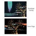 DIY rainbow scratch art card set featuring colorful forest deer pattern with envelope - Deer / 40.5 x 28.5 cm