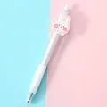 Cute cartoon transparent retractable gel pen featuring a white bunny rabbit patch design - White Rabbit / 0.5mm