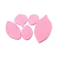 5-teiliges Set pinkfarbene Blatt-Silikonformen für Fondant-Kuchen mit Blattadern - 53020