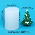 Detailed dimensions for Christmas tree silicone candle mold with finished candle - Christmas Tree Style (50-3804-D)