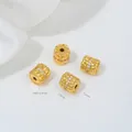 Premium 24k vergulde tonvormige spacer kraal met zirkonia voor DIY sieraden maken - Korenaar Groot Gat Vat Kraal (Z481-16)