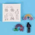 Stampo in silicone arcobaleno e nuvola per decorazioni torte in fondente e resina - Stile Composito Arcobaleno e Stella (50-2437)