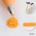 Professional 6-teeth stainless steel piping nozzle for DIY cake decorating with orange cream - 6-Teeth Star Piping Tip (40-49) / 40-49 / Silver