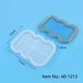 Detailed dimensions of cloud-shaped silicone tray mold with finished resin example - Wave Shape (60-1213)