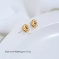Goldene ovale Edelstahl-Zwischenperle für DIY-Schmuckherstellung mit Maßangaben - Buchstabe O (H79-15) / 1 Stück / Goldplattierter Stahl