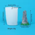 Detail view showing dimensions of mountain rock silicone mold for DIY candle making - Rockery Style (50-3825-D)