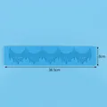 Lace border silicone fondant mold for cake decoration, blue color, 38.5x8cm size - European Lace Style (84112) / 38.5x8cm / Blue