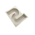 Minimalistische S-förmige Silikonform für DIY-Duftkerzen und Gips-Bastelarbeiten - Geometrischer Trapezstil (50-2487) / Grau