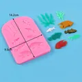 Pink marine theme silicone mold with fish shapes for DIY fondant cake decorations - Marine Biological Series (50-1138) / Pink