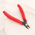 Close-up of red jewelry diagonal cutters for DIY beading and wire wrapping - Italian Red Handle Cutters (Red) / 1 Piece (130mm Length)