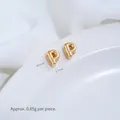 Hochwertige vergoldete Edelstahl Buchstabe P Alphabet Zwischenperle für DIY Schmuck - Buchstabe P (H79-16) / 1 Stück / Goldplattierter Stahl