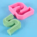 Nordic style S-shaped geometric tiered silicone mold for DIY candle and soap making - Geometric Trapezoid Style (50-2487) / Pink