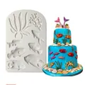 Marine series fish and seaweed silicone mold for creative DIY fondant cake decoration. - Marine Biological Series (50-1138) / Gray