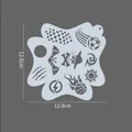 Child makeup face painting stencil template with bat and basketball cutout patterns - Grey Pirate Character