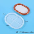 Detail showing dimensions of oval silicone mold for DIY resin storage tray weight approx 60g - Oval Shape (60-1215)