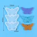 Silicone mold with three butterfly cavities for DIY resin jewelry and keychain crafts - 3-Cavity Butterfly Style (60-1164) / 3-Cavity
