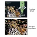 Kreatives Leoparden-Kratzbild-Set DIY-Stressabbau-Spielzeug mit Briefumschlag - Gepard / 40,5 x 28,5 cm