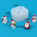 White silicone Christmas mold for DIY aromatherapy candles and Santa snowman ornaments - 4-Cavity Santa Snowman Style (50-3818-D)