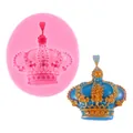 Mini crown silicone fondant mold for DIY cake decorating and handmade chocolates - Vintage Crown (50-2342) / Pink