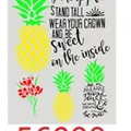 DIY hollow painting stencil with pineapple designs and motivational quotes for coffee art - Cartoon Pineapple Slogan Style (E6303)
