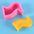 Wavy S-shaped silicone mold for DIY aromatherapy candles and handmade soap making - S-Shaped Wave Style (50-2485) / Pink