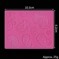 Molde de silicona rosa para fondant con motivos cachemira 10,3x8,2 cm - Textura de Planta Floral Paisley (50-1467)