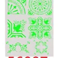 Reusable green DIY mandala floral stencils for painting drawing and coffee latte art decoration - Green Decorative Pattern Style (F-S027)
