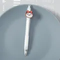 Cute retractable clear gel pen with cartoon cat charm and comfortable white rubber grip - Cat / 0.5mm