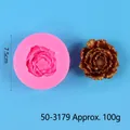 3D peony rose flower silicone mold for DIY handmade candles and cakes 7.5cm size - Pink Silicone Flower Mold (50-3179-A)